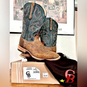 Capitan Boots Yoakum Cowboy Boot 14D full grain leather, cutter toe NEW